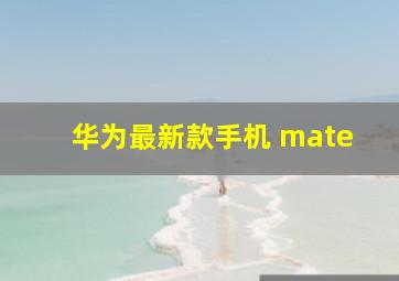 华为最新款手机 mate